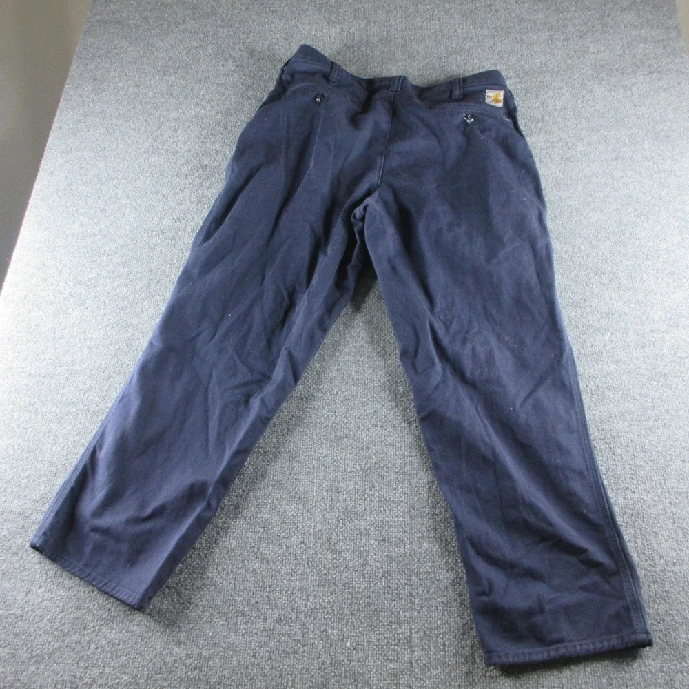 Carhartt FR Pants Mens 36x30 Blue Flame Resistant CAT 2 Canvas Chino Workwear